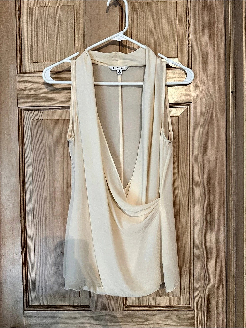 Cabi Draped Neck Camisole in Cream